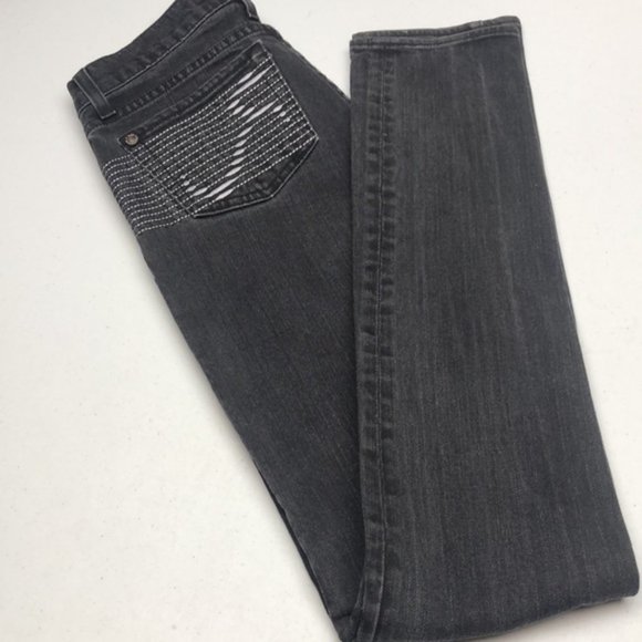 RARE ROCK & REPUBLIC BERLIN SKINNY JEANS 25x34 BLACKWASH MADE IN USA 🇺🇸 - Picture 5 of 14